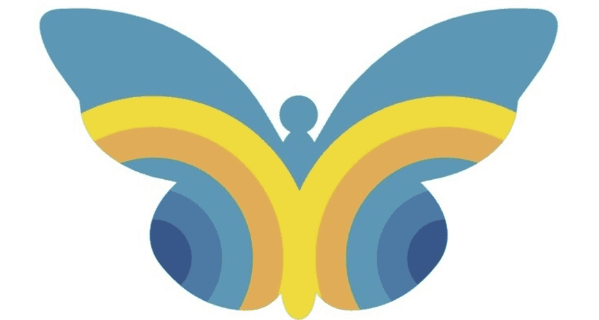 Stiftungslogo: Farbiger Schmetterling